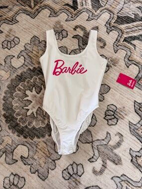 White Barbie Logo One-Piece bodysuit